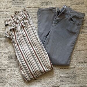 Stylish Gray and Striped Women’s Pants Set
